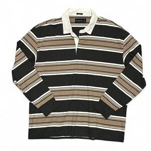 Abercrombie & Fitch Men's Rugby Polo Shirt Striped Long Sleeve Large Oversized